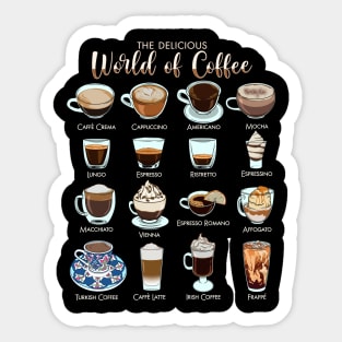 The delicious world of coffee Sticker